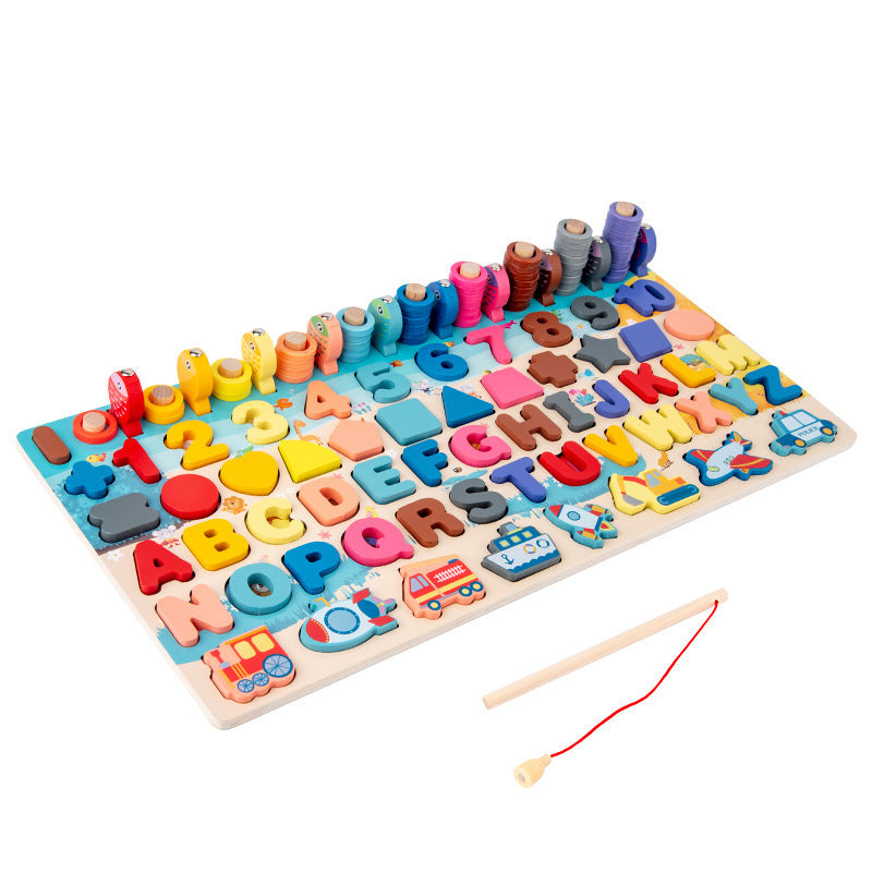 Building block alphabet puzzle toy