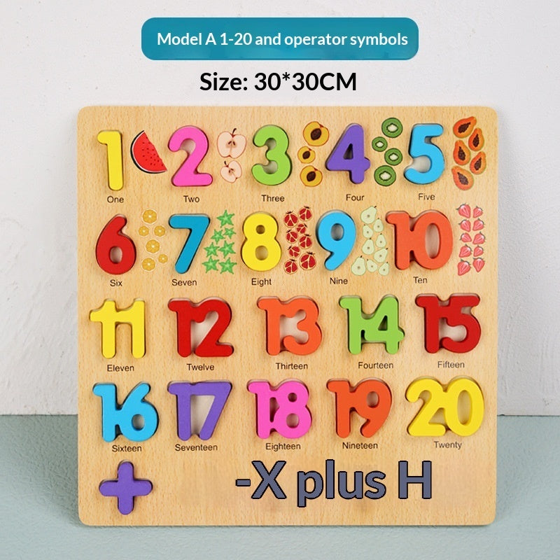 Early Learning Letter And Number Hand-Grab Board Toy Educational Building Blocks For Babies