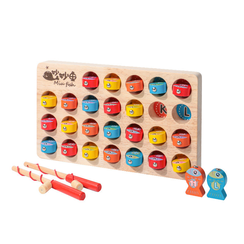 Children's Wooden Magnetic Fishing Game Fine Motor Skill Toy