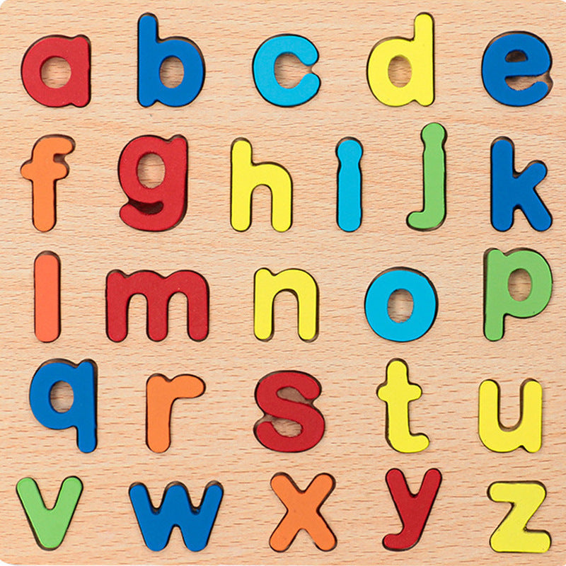 Wooden Numbers Letters Cognitive Pairing Puzzle Board