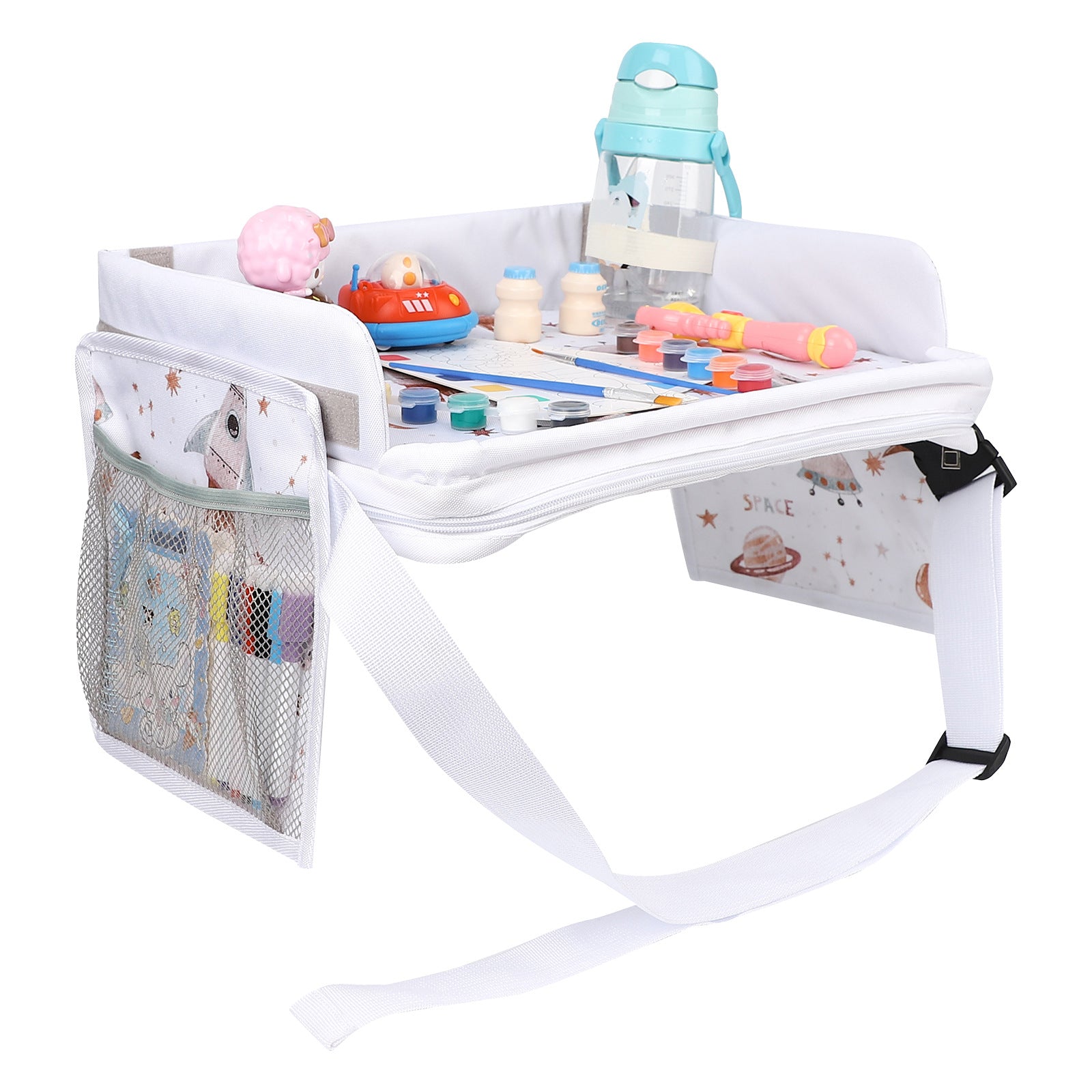 Portable Travel Drawing Board avec rangements, idéal pour divertir les enfants lors de trajets en voiture.