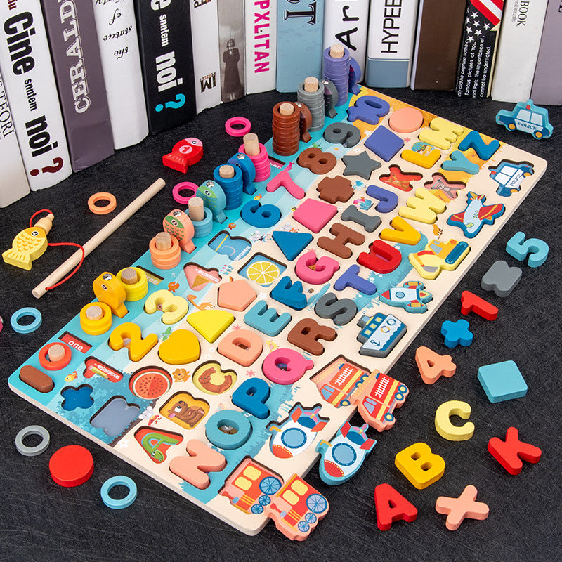 Building block alphabet puzzle toy