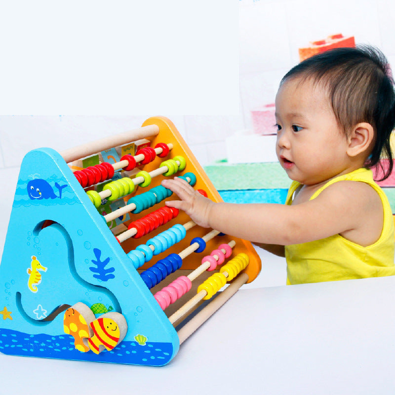 Wooden Five-sided Learning Frame Abacus