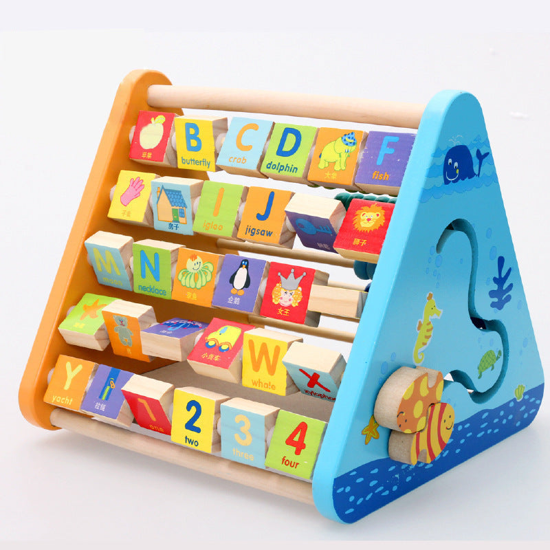 Wooden Five-sided Learning Frame Abacus