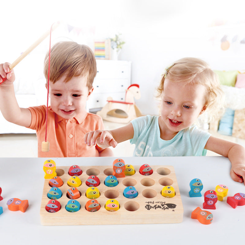 Children's Wooden Magnetic Fishing Game Fine Motor Skill Toy