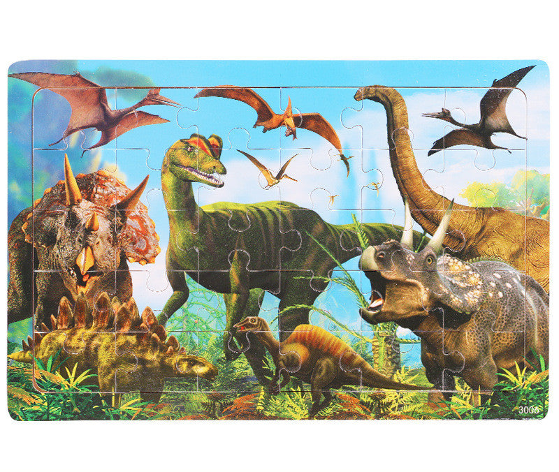 30-piece Wooden Puzzle Animal Dinosaur Children's Jigsaw Puzzle