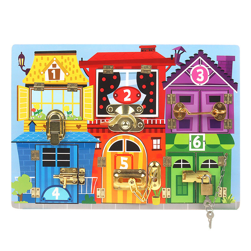 Wooden Unlock Busy Board
